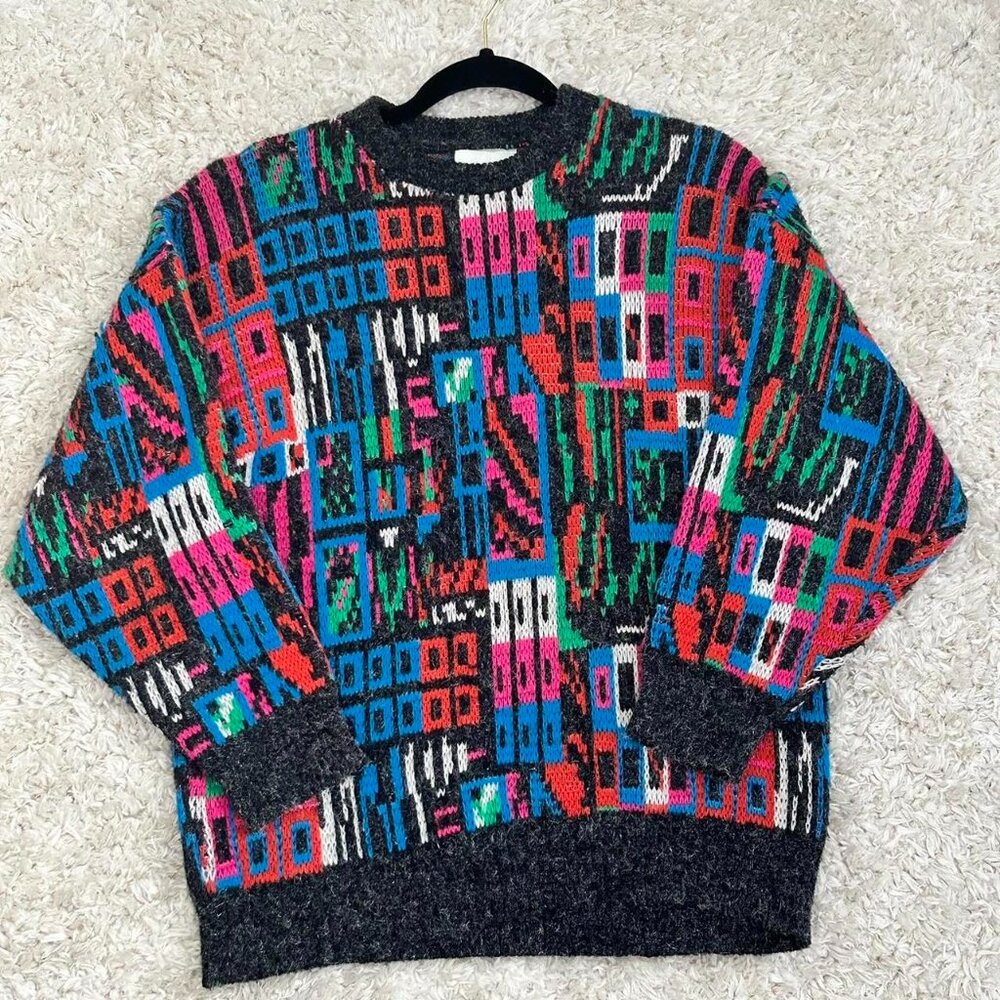 Multicolored Retro Vintage Knitted Sweater